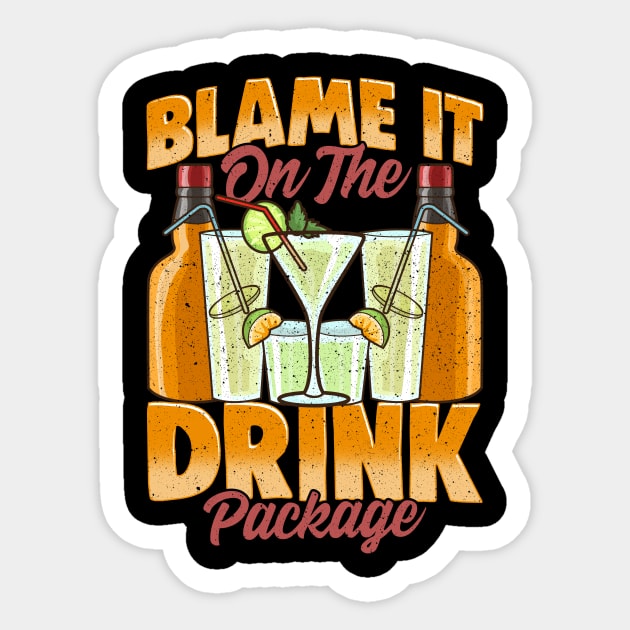 Blame It On The Drink Package Cruise Vacation Pun Sticker by theperfectpresents